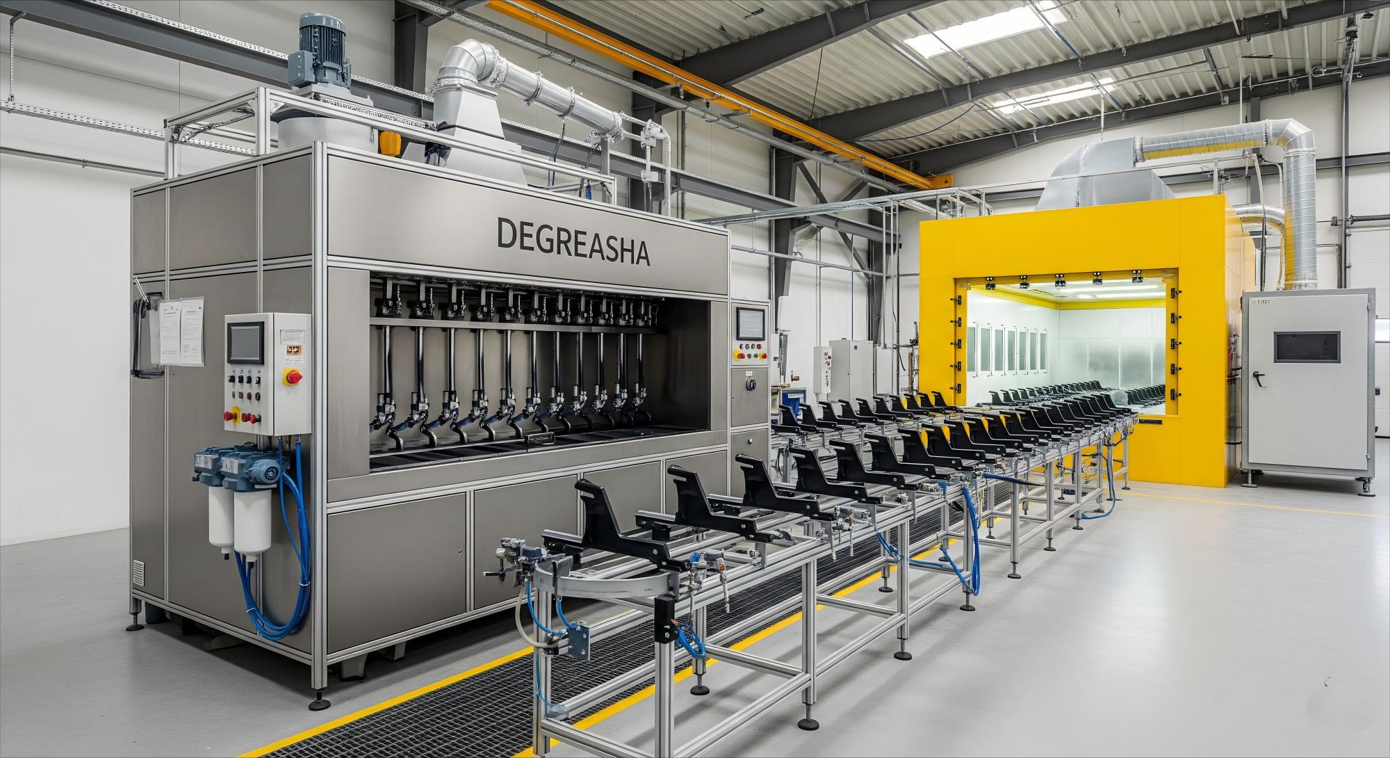 Degreasing systems for powder coating