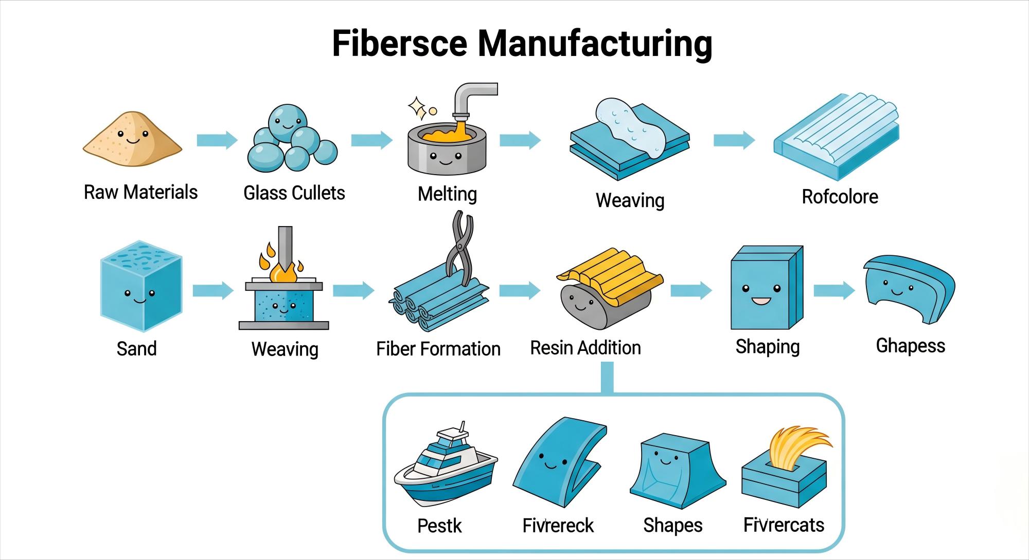 Fiberglass production process Fiberglass production process