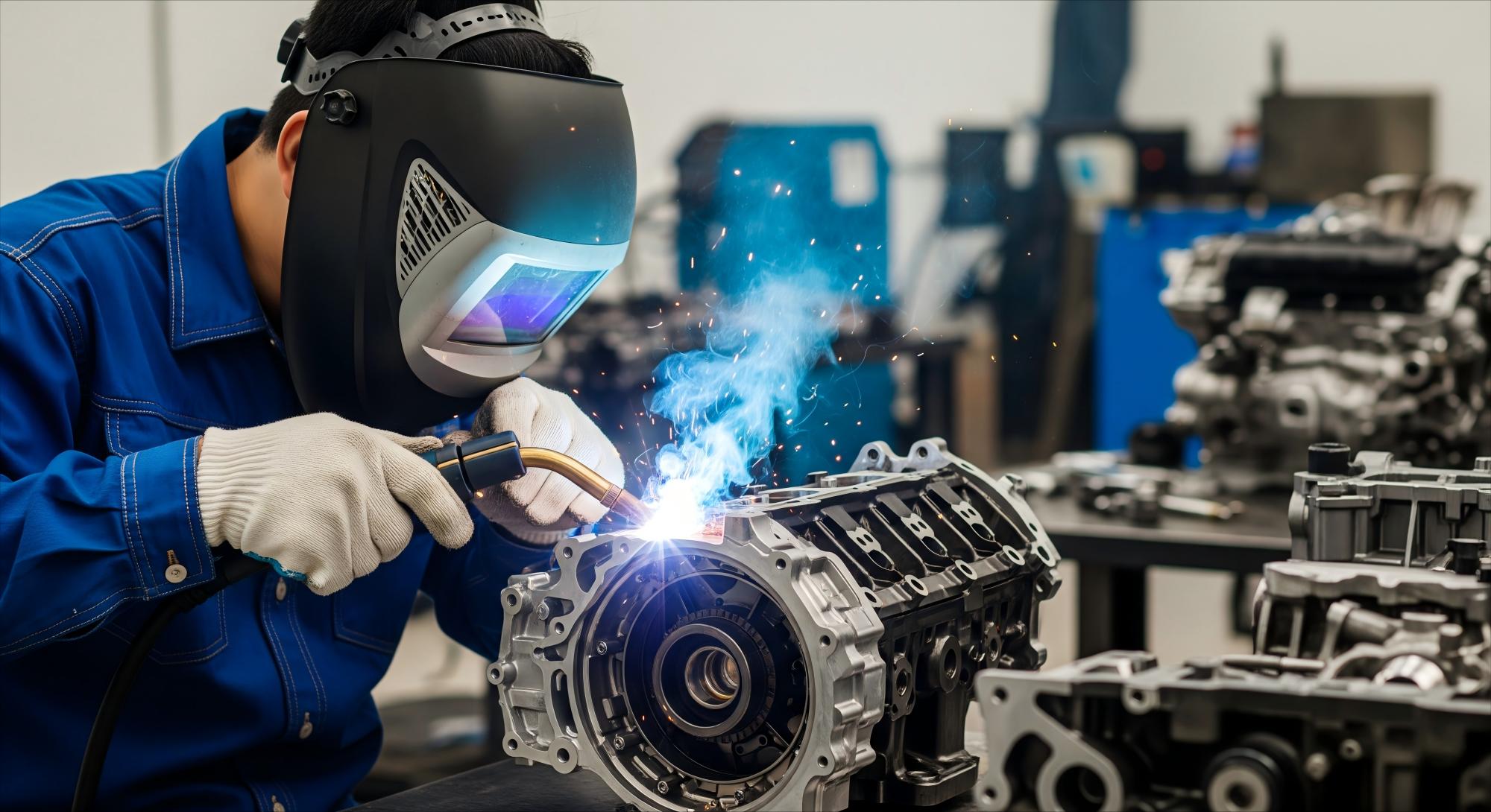 Gas tungsten arc welding of automobile engine parts Gas tungsten arc welding of automobile engine parts