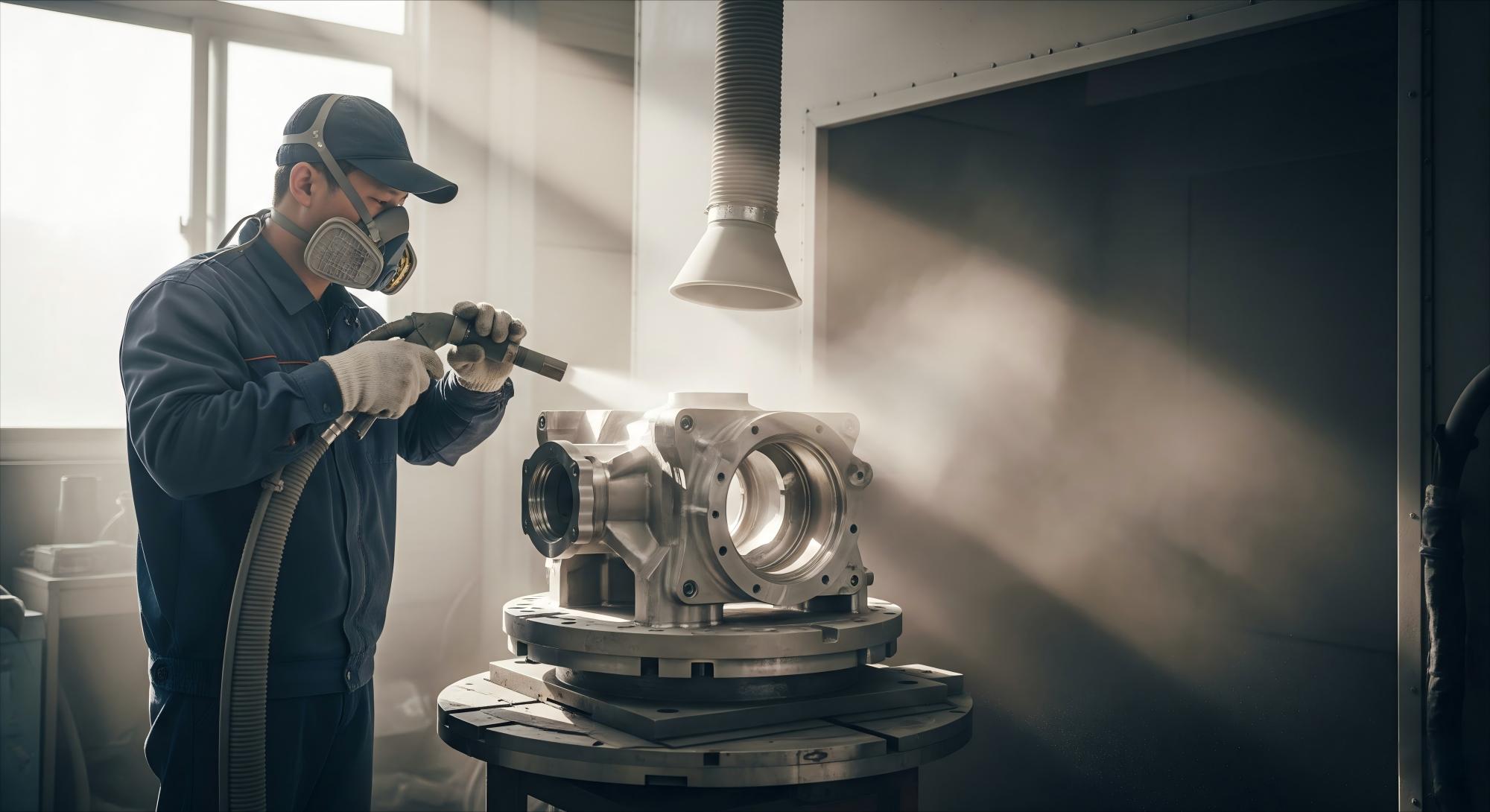 metal parts sandblasting process
