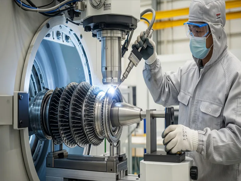 Electron beam welding of aircraft turbine blades Electron beam welding of aircraft turbine blades