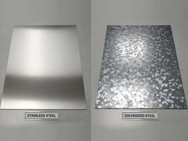 Galvanized steel and stainless steel