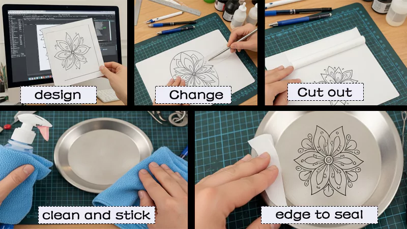 Metal etching design transfer 1