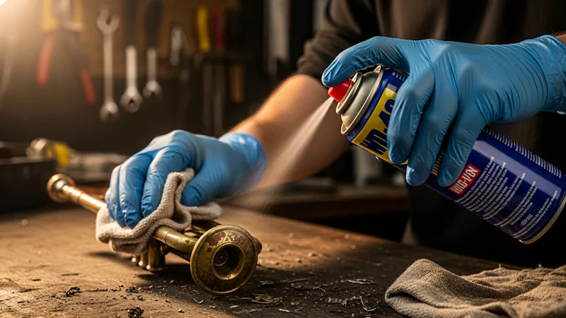 WD 40 clean brass