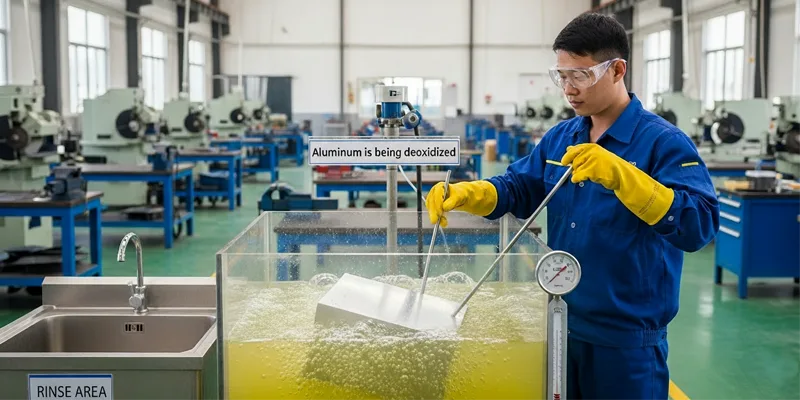 Aluminum is being Aluminum is being deoxidized