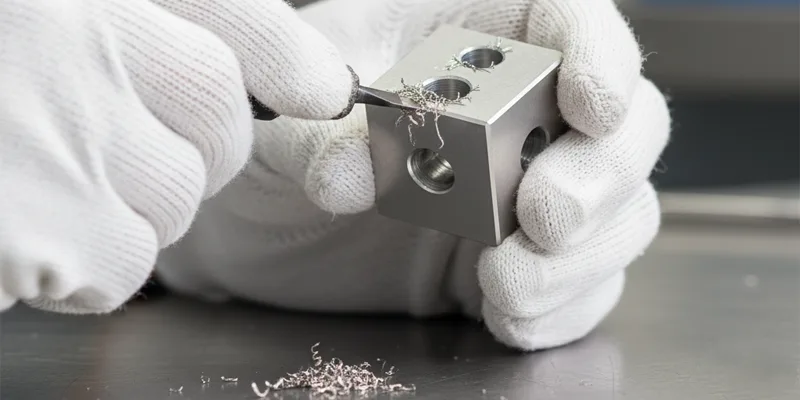 Deburring after drilling Deburring after drilling