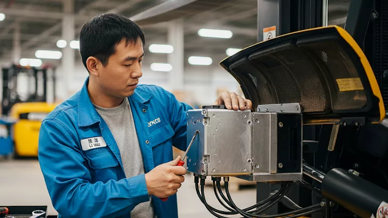 Installation of forklift parts Installation of forklift parts